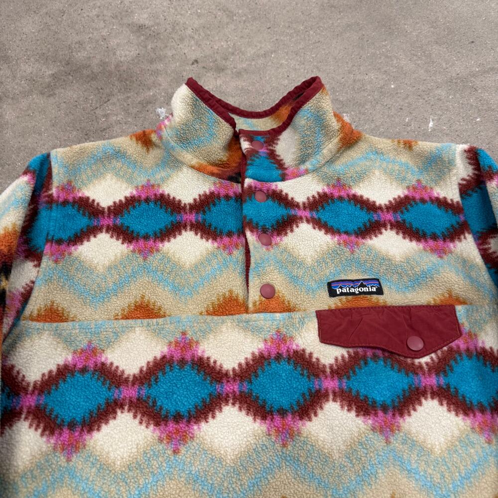 Patagonia Synchilla Aztec Snap-T Fleece Sz M Pullover Timber Twist Southwestern - Picture 2 of 6
